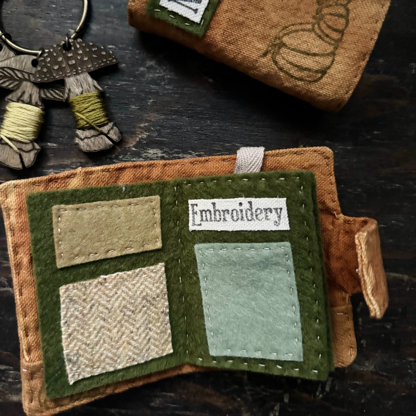 Pumpkin Needle Book green pages