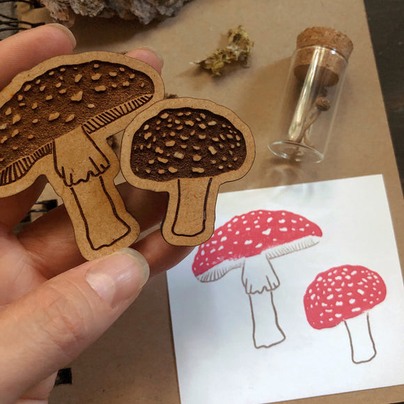 Fly Agaric Mushroom Rubber Stamp Set