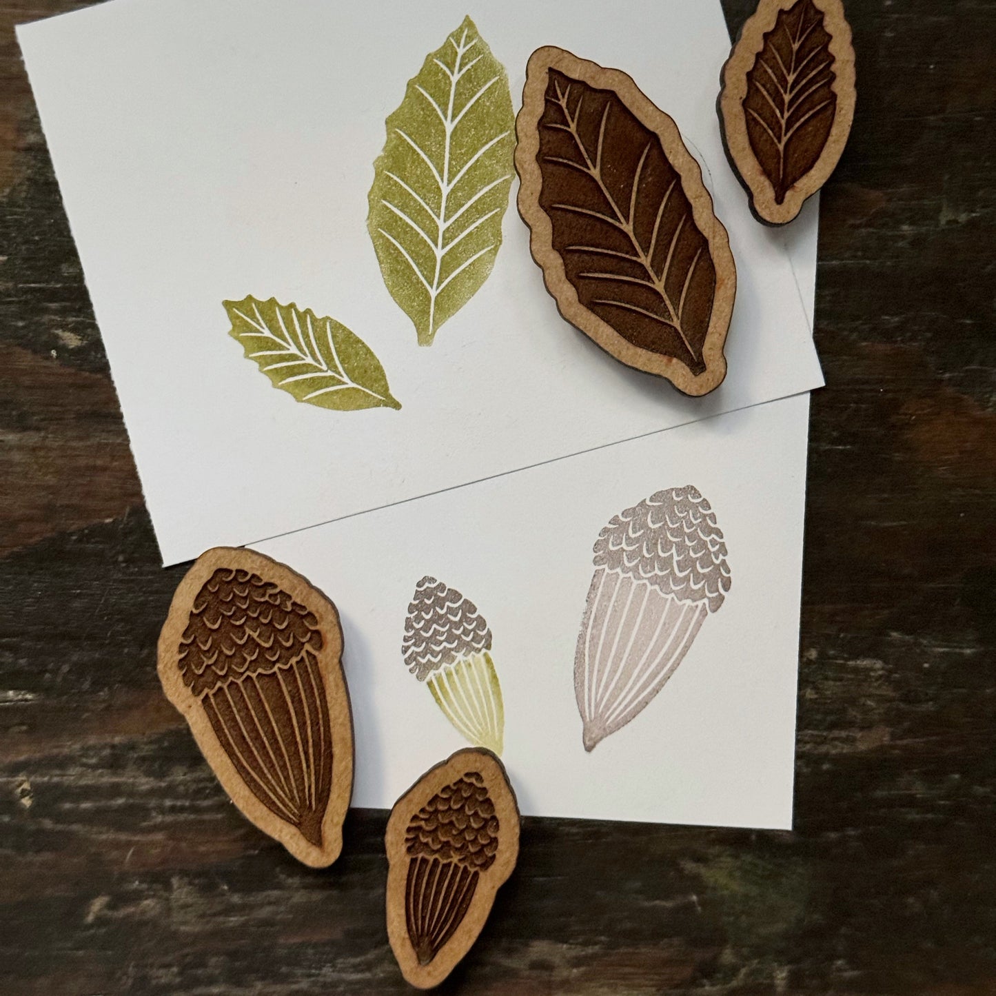 Oak Leaf and Acorns Stamps - California Scrub Oak