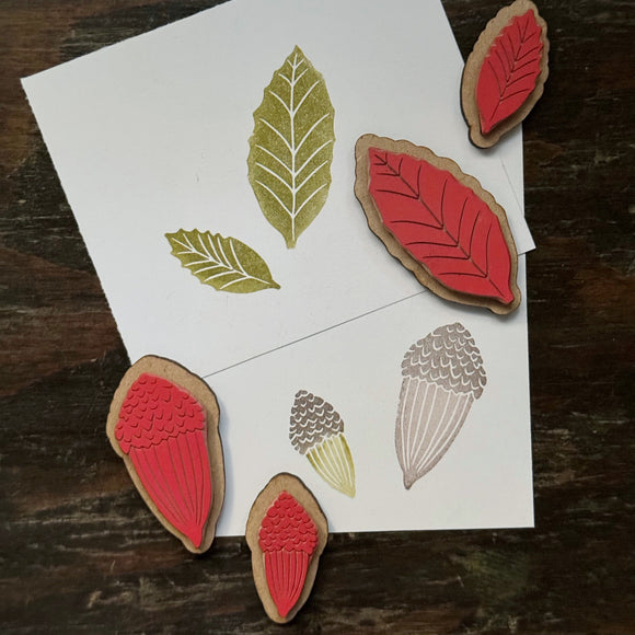 Oak Leaf and Acorns Stamp Set - California Scrub Oak