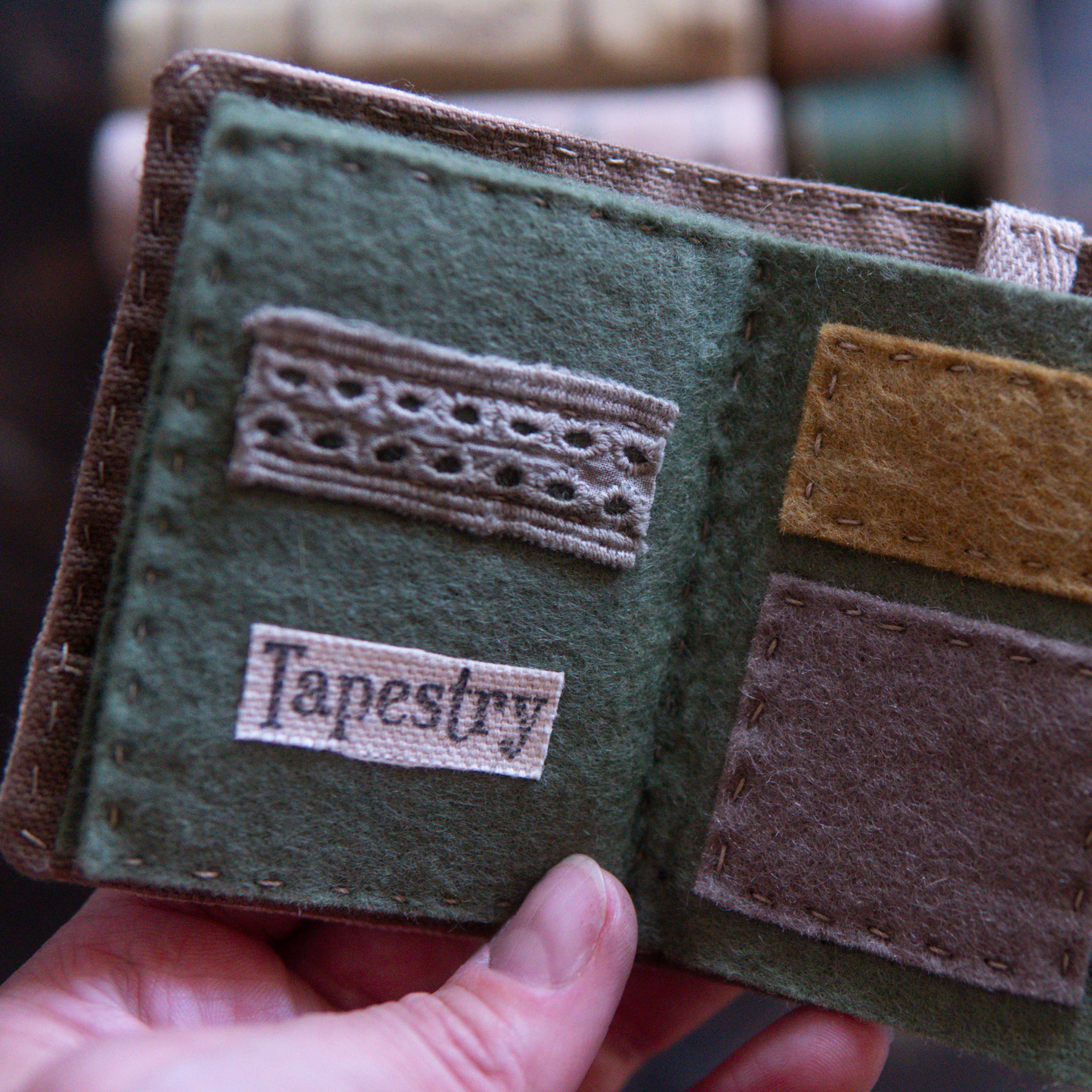 Tan Antique Cover Needle Book