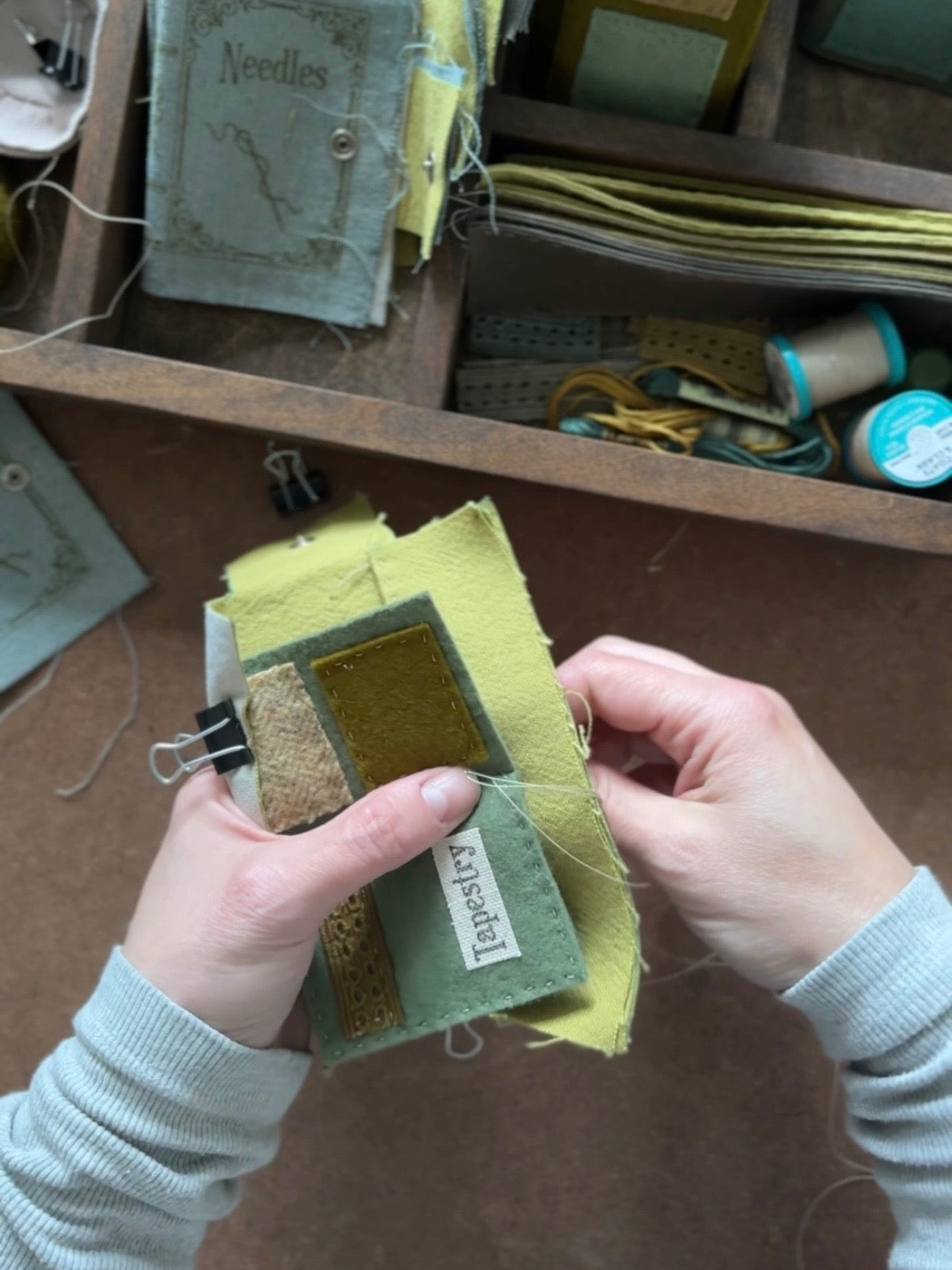Blue Antique Cover Needle Book style 1