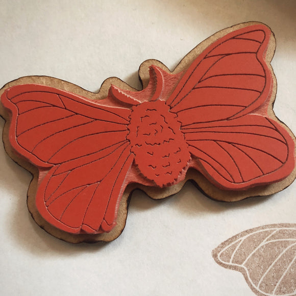 Silk Moth Rubber Stamp