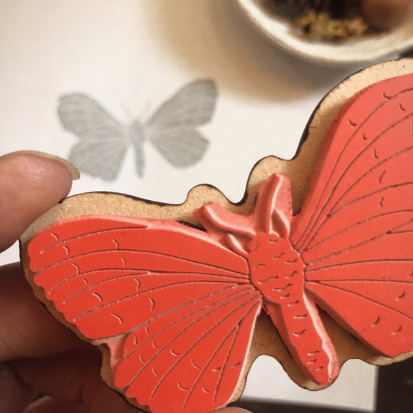Emerald Moth Rubber Stamp